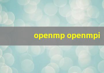 openmp openmpi